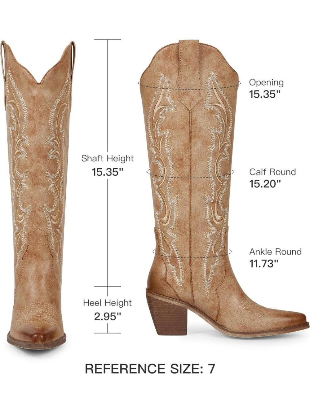 Women's Matte Brown Comfortable Snip Toe Side Zipper Stable Chunky Heel Boots - Picture 4 of 6
